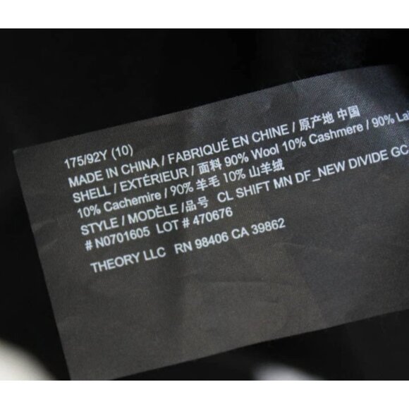 NWT Theory Shift Mini in Black New Divide Wool Cashmere Sleeveless Dress 10 - Picture 4 of 5